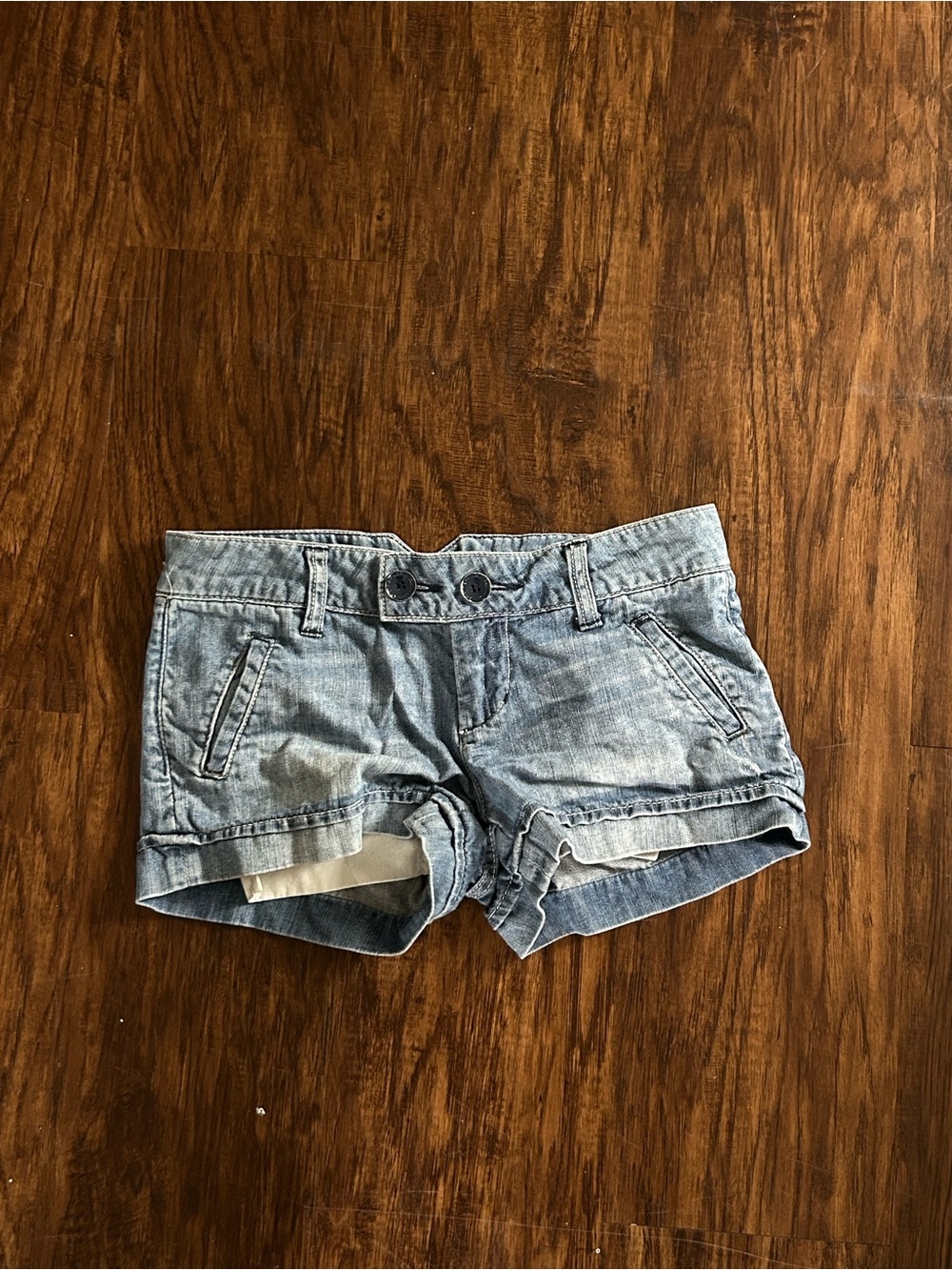 American Eagle Outfitters Light Denim Cuffed Jean Shorts